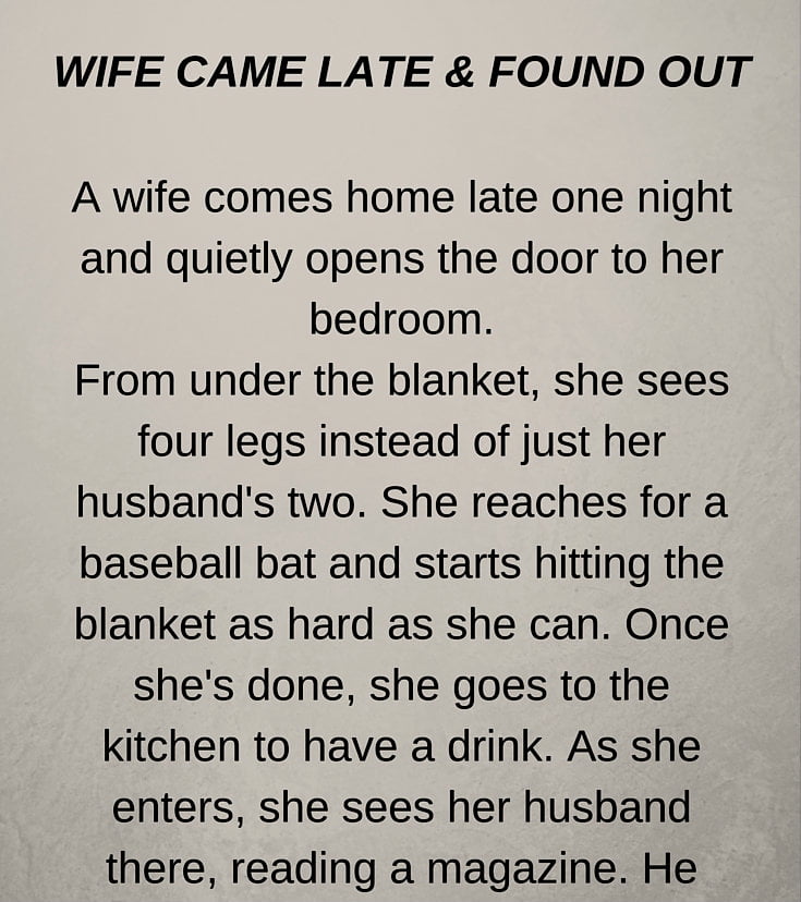 WIFE CAME LATE & FOUND OUT (FUNNY SH0RT STORY)