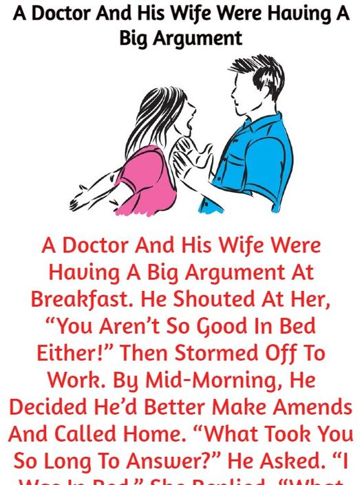 A Doctor And His Wife Were Having A Big Argument(Just for Fun)