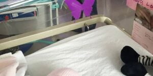 If you see a purple butterfly sticker near a newborn, you need to know what it means