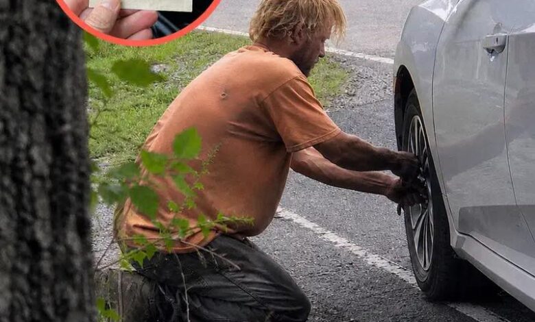A Homeless Man Helped Me Change a Flat Tire on Route 9 Where My Son Disappeared 20 Years Ago – What He Left on My Passenger Seat Brought Me to My Knees