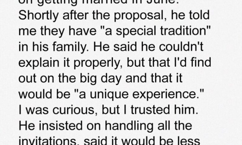 My Fiancé Planned a “Secret Family Tradition” for Our Wedding — What I Found Waiting at the Church Changed Everything
