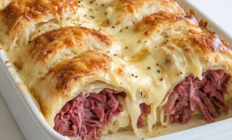 This Crescent Reuben Bake Turns a Classic Sandwich into an Effortless Family Favorite This Crescent Reuben Bake Turns a Classic Sandwich into an Effortless Family Favorite