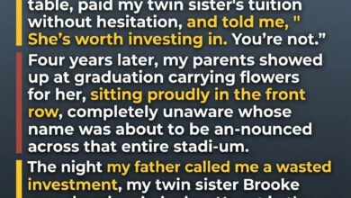My dad slid my college letter back across the table, paid for my twin sister on the spot, and told me, “she’s worth the investment. You’re not.”…