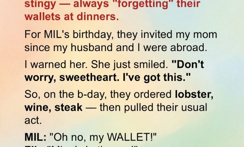 My In-Laws Tried to Skip Out on a ,500 Dinner Bill — But My Mom’s Brilliant Comeback Left Them Speechless