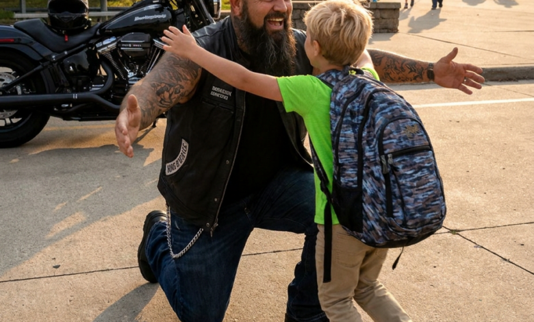 My 7-Year-Old Son Ran Into the Arms of a Huge Bearded Biker—Then He Said, “I Guess This Is How You’ll Find Out” My 7-Year-Old Son Ran Into the Arms of a Huge Bearded Biker—Then He Said, “I Guess This Is How You’ll Find Out”