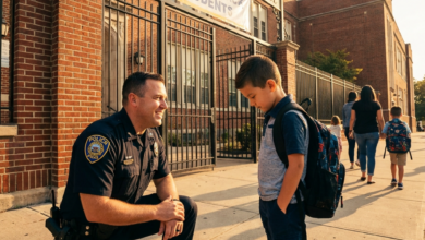 A 7-Year-Old Boy Asked a Police Officer to Walk Him Home — Then He Opened a Hidden Door No Adult Had Explained